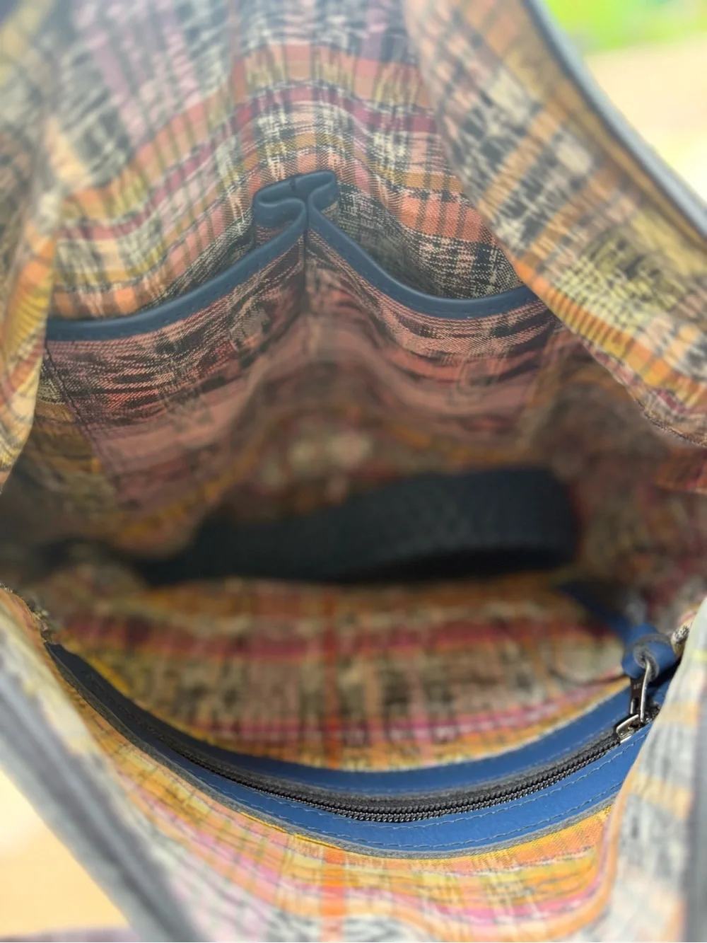 Embroidered Floral Shoulder Bag - Blue & Yellow